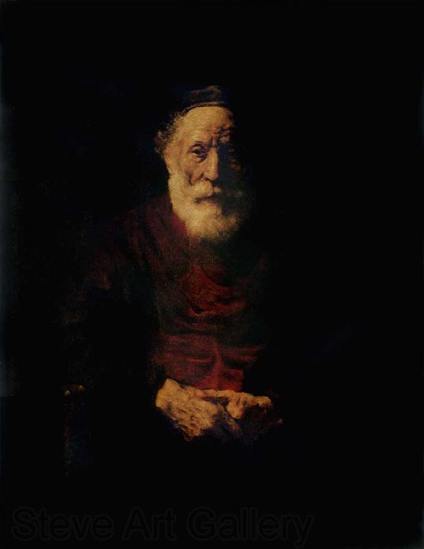 REMBRANDT Harmenszoon van Rijn Portrait of an Old Man in red France oil painting art